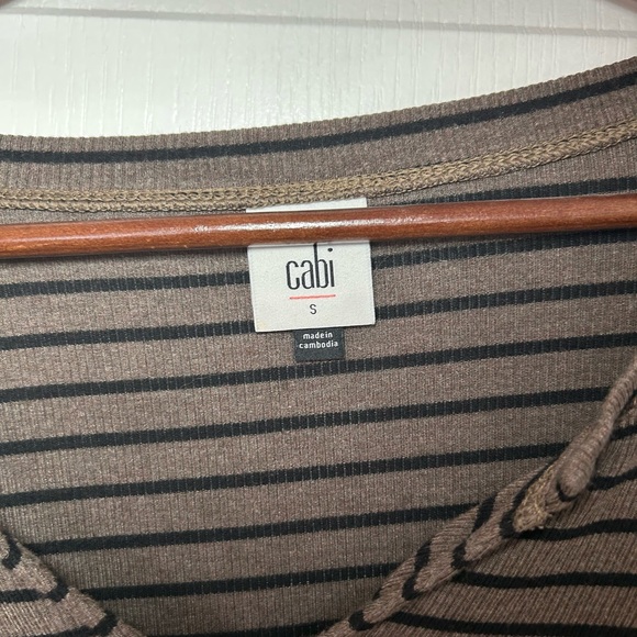 CAbi Black Striped Long Sleeve Simple Tee - Picture 4 of 4